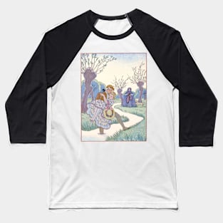 Gentleman carrying a girl across a stream Baseball T-Shirt